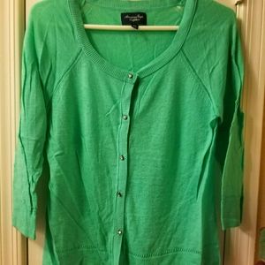 American Eagle seafoam green cropped cardigan